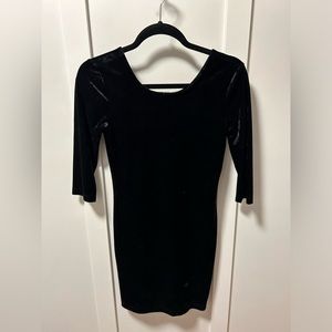 forever 21 black velvet mini dress